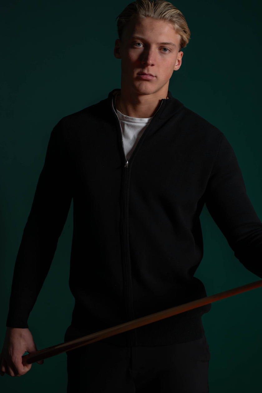 The Signature Zip Knit - Black