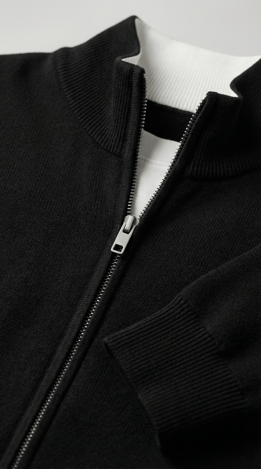 The Signature Zip Knit - Black